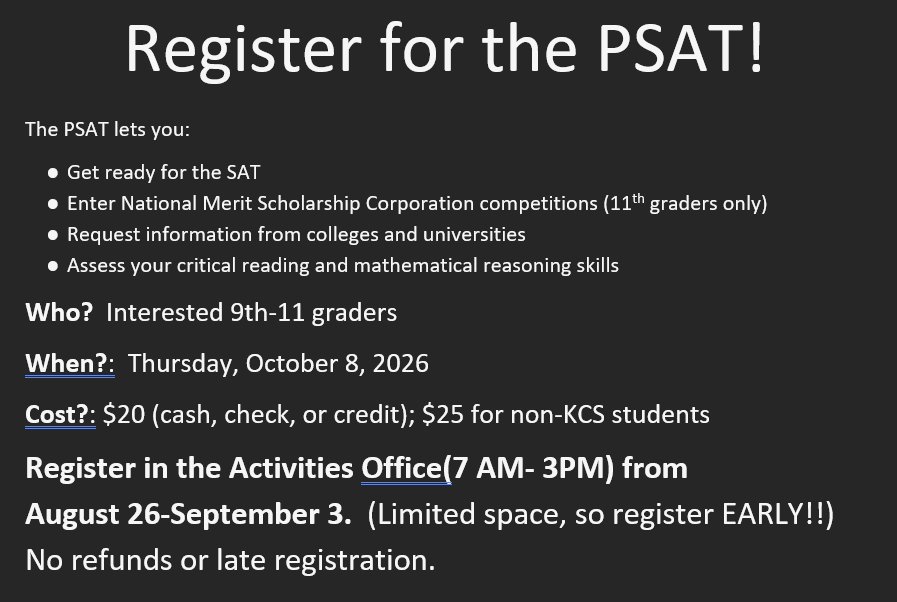 Register for the PSAT photo
